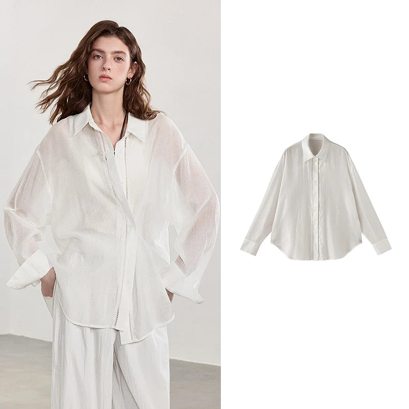 Women's Long Sleeve Button Front Shirt