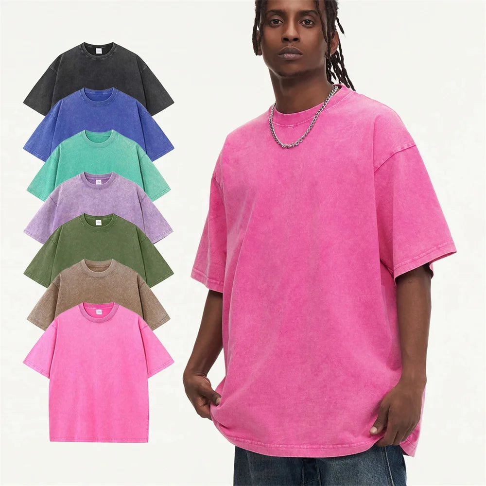 Solid Crew Neck Short Sleeve Loose Casual T Shirt