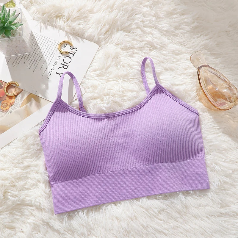 Women's Thin Strap Cropped Sports Sports Bra For Workout Outfits