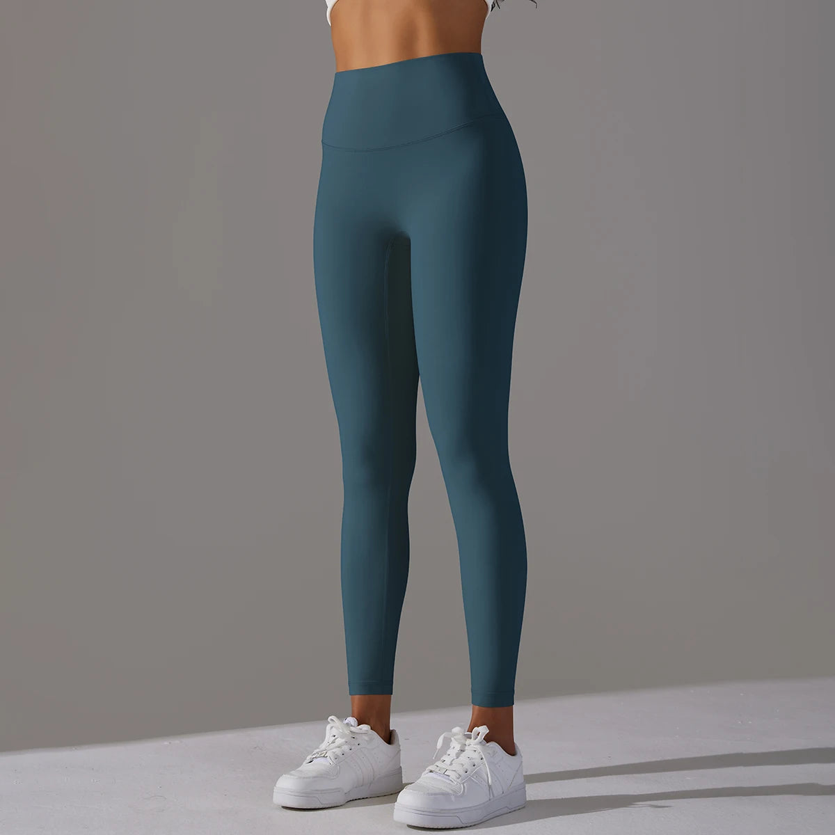 Women's High-Waist Nylon-Spandex Stretch Ankle-Length Yoga Leggings