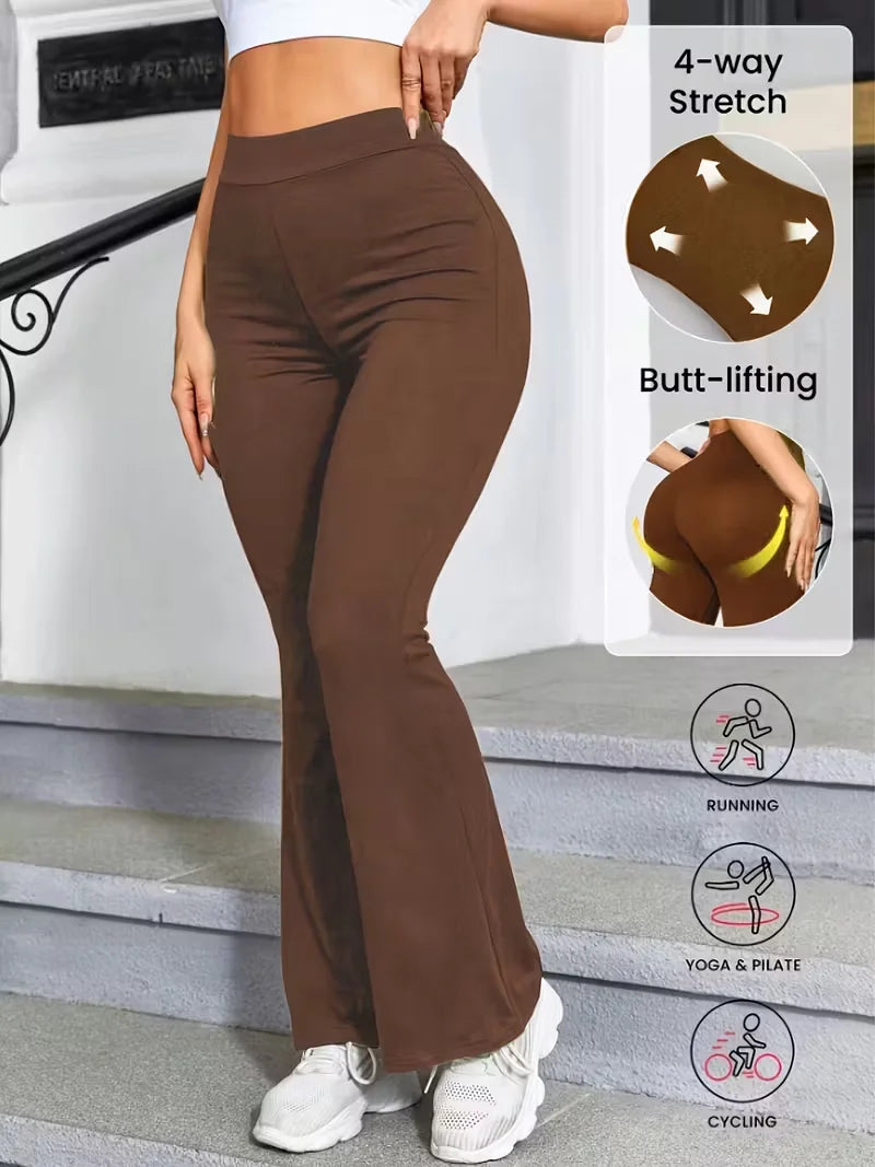Women's High Waist Flared Leggings For Workout Outfits