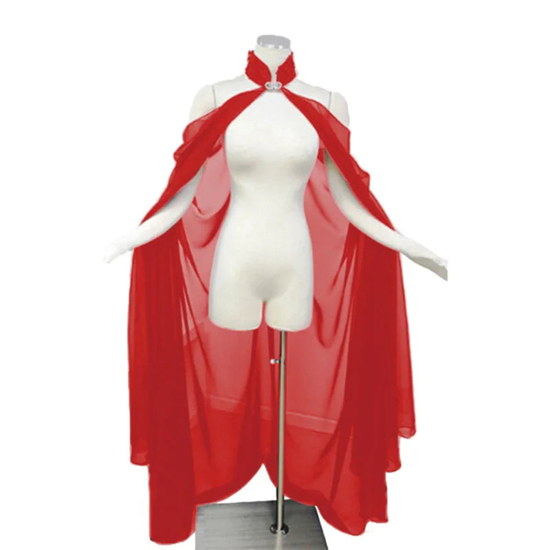 Neck Tie Sheer Long Cape for Layering over Outfits