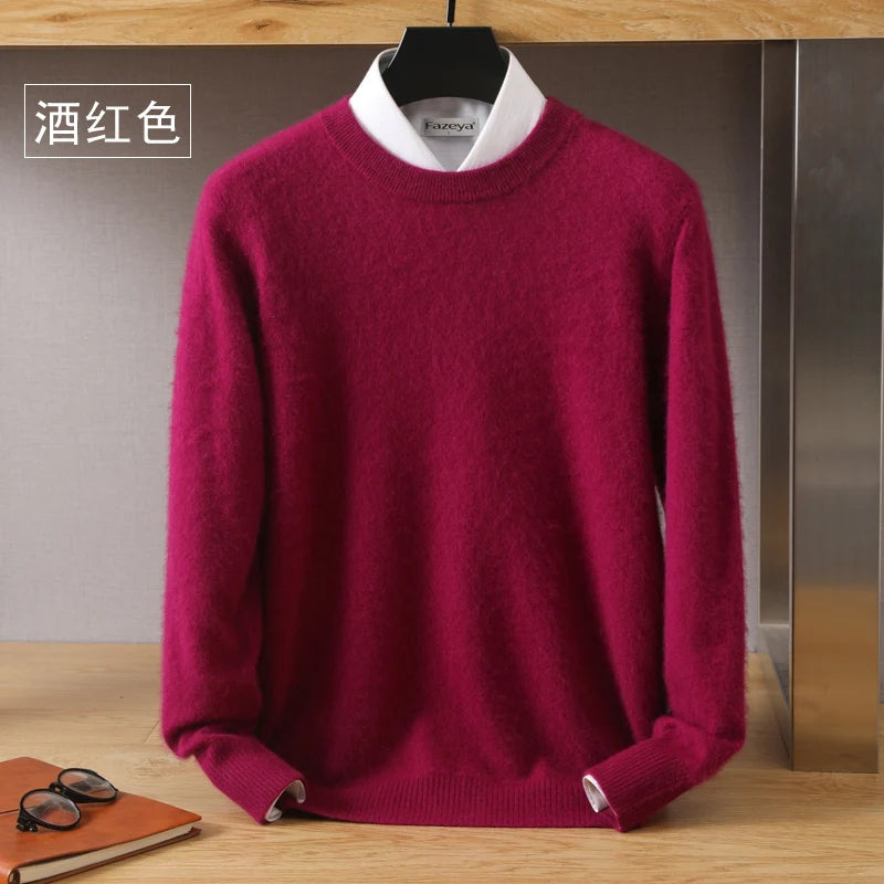 Men's Plain Crew Neck Long Sleeve Knit Sweater