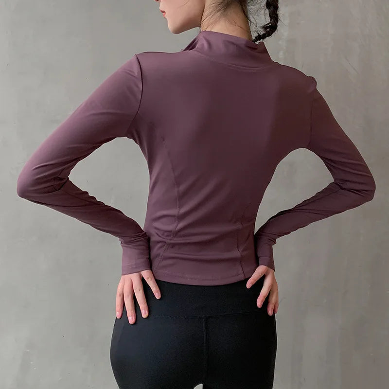 Women's Thumb-Hole Zip-Front Workout Jacket