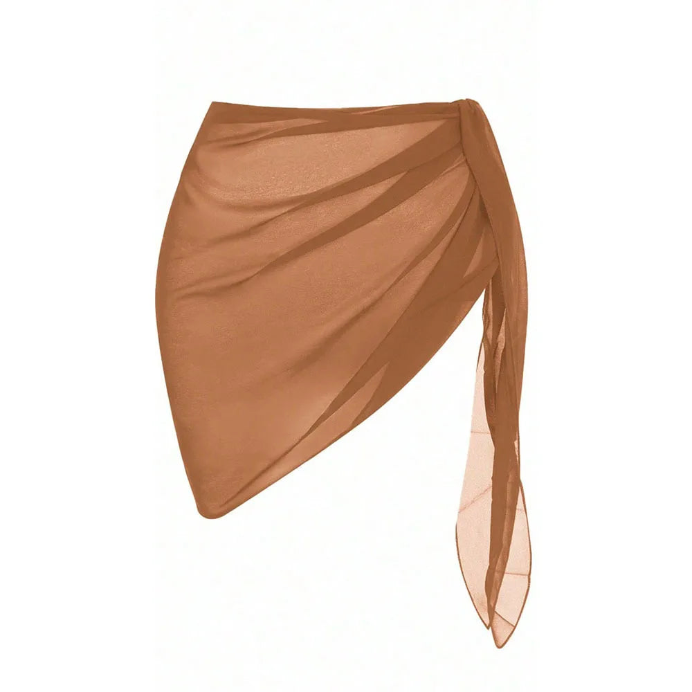 Women's Side Tie Short Wrap Skirt for Beach Swimwear