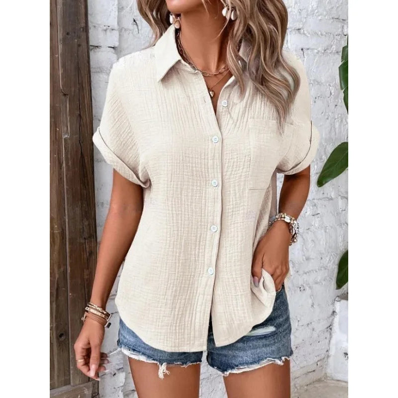 Women's Collared Short Sleeve Shirt