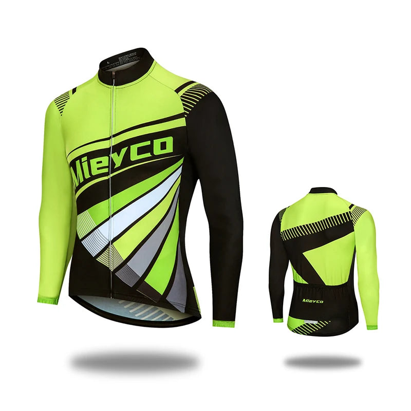 Mens Cycling Jersey Long Sleeve High Elastic for Spring Autumn Bike Riding and Outdoor Sports