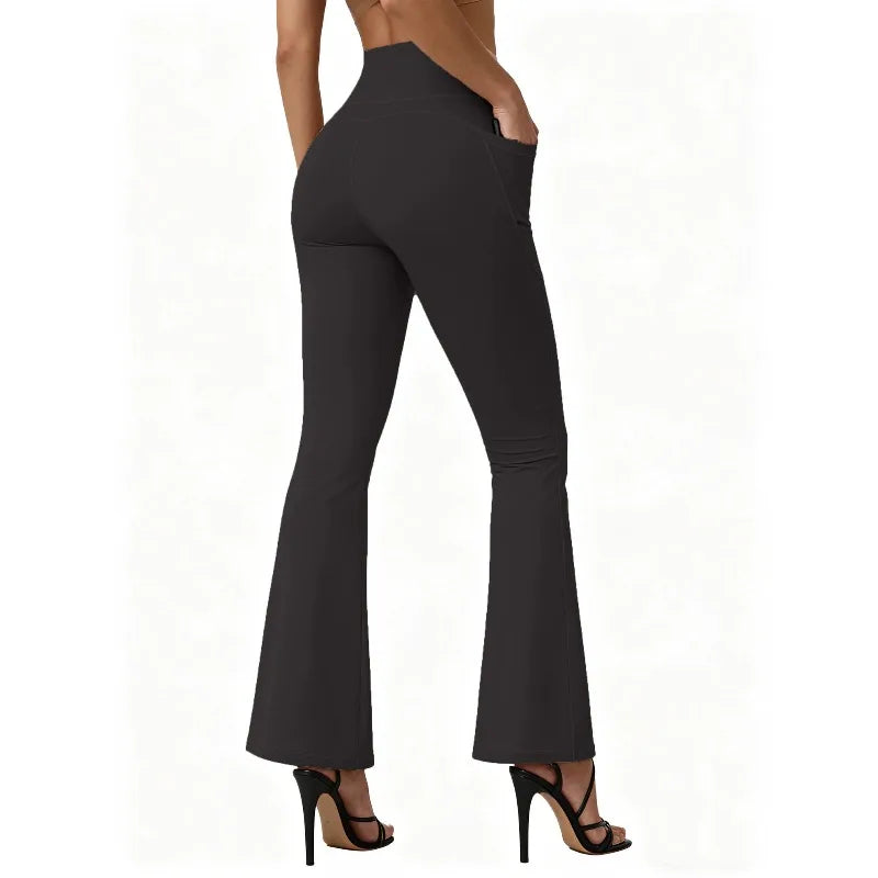 Women's Back Pocket Flared Leggings For Workout Outfits