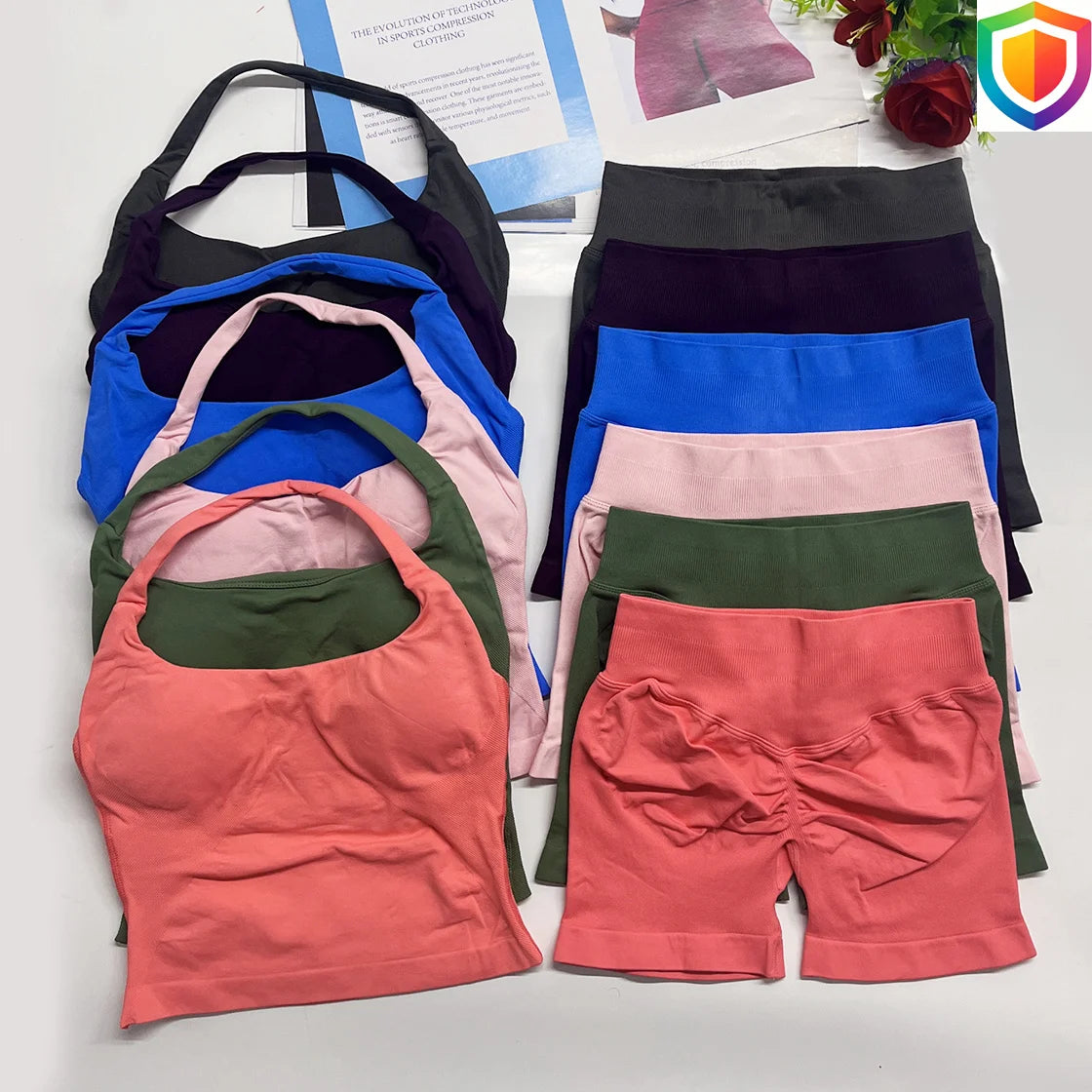 Women's Halter Tank And Shorts Yoga Set For Workout Outfits