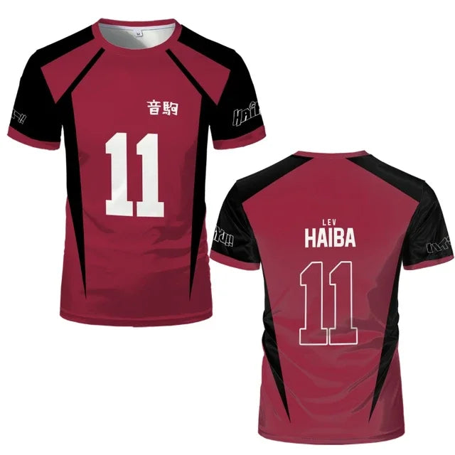 Nekoma Number Volleyball Short Sleeve T-shirt For Sports Outfits