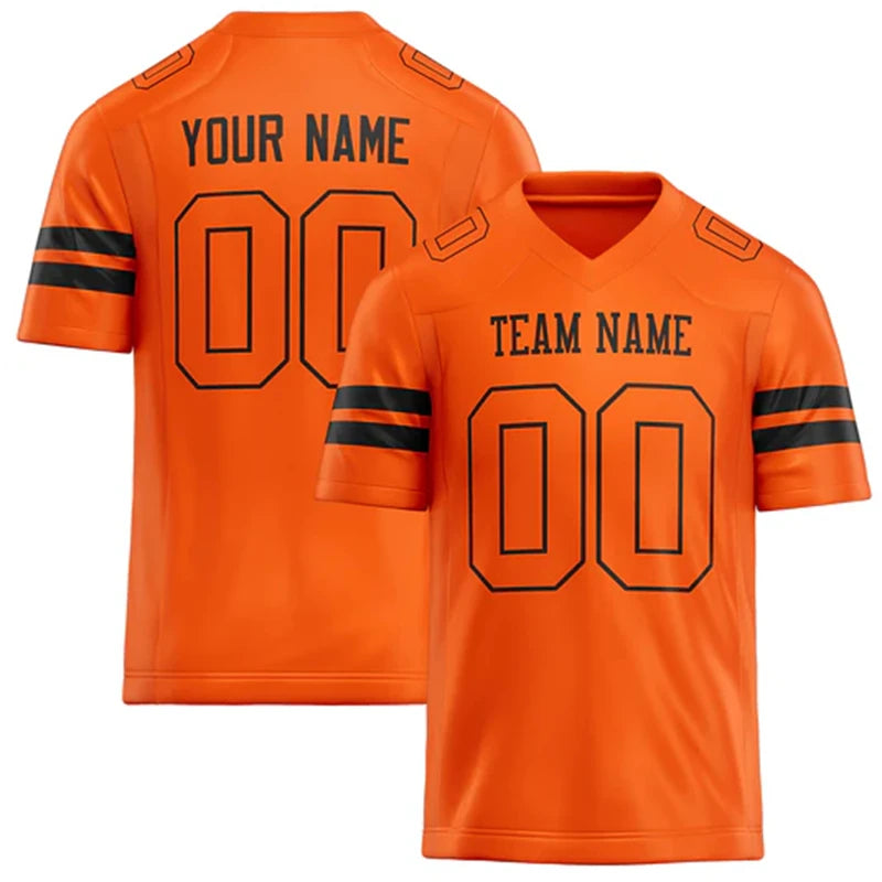 Orange Number Football Short Sleeve Jersey For Sports Outfits