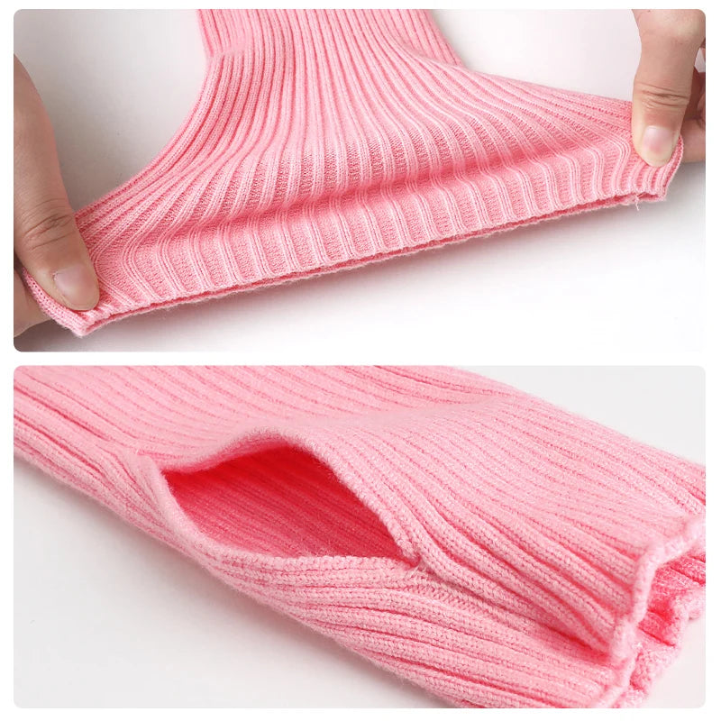 Ribbed Ballet Leg Warmers with Open Heel Foot Shape