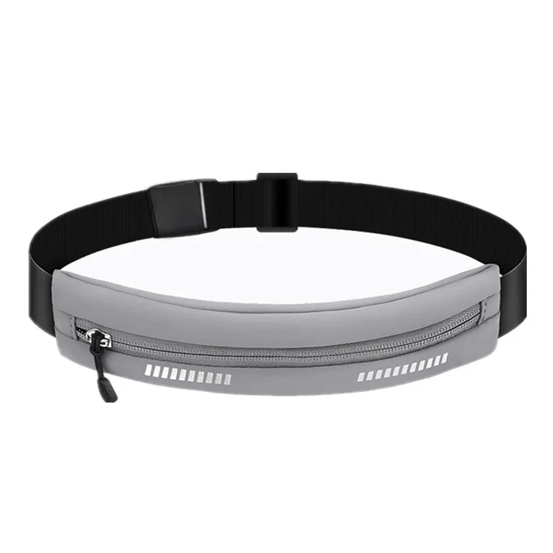 Slim Running Waist Bag with Zippered Front Storage