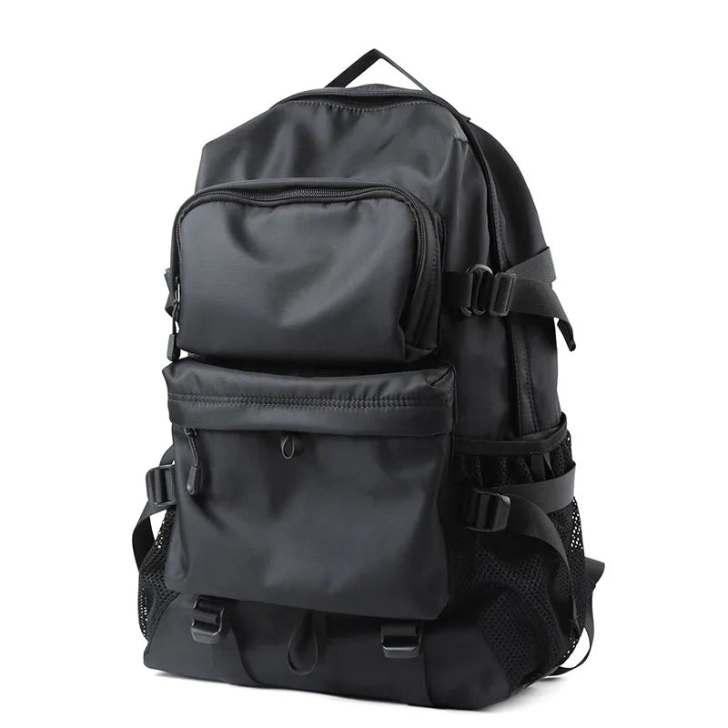 Travel Backpack with Front Pockets and Side Strap Details for Daily Carry