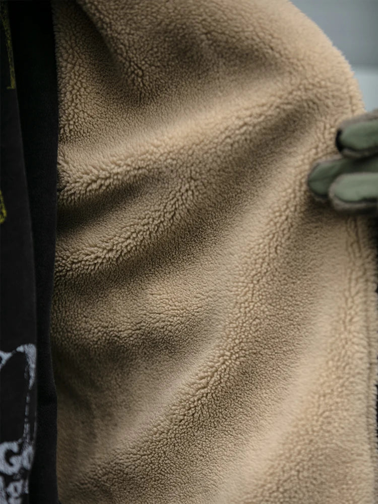 Men's Fleece Look Lined Zip Front Bomber Jacket