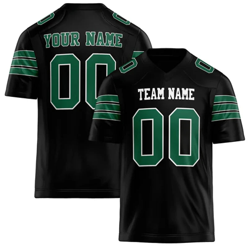 Black Number Football Short Sleeve Jersey For Sports Outfits