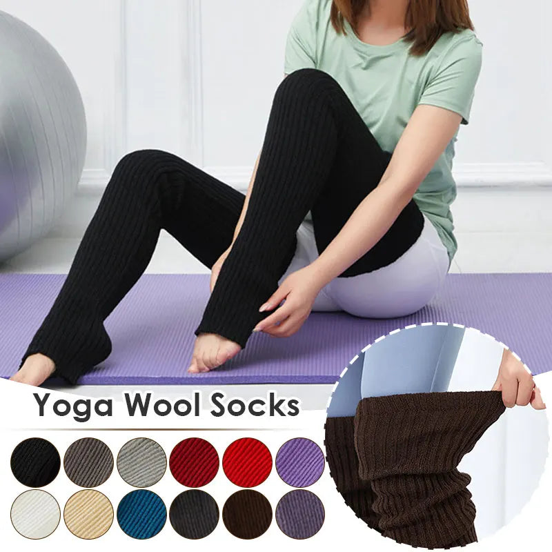 Long Ribbed Dance Leg Warmers with Stirrup Foot Shape