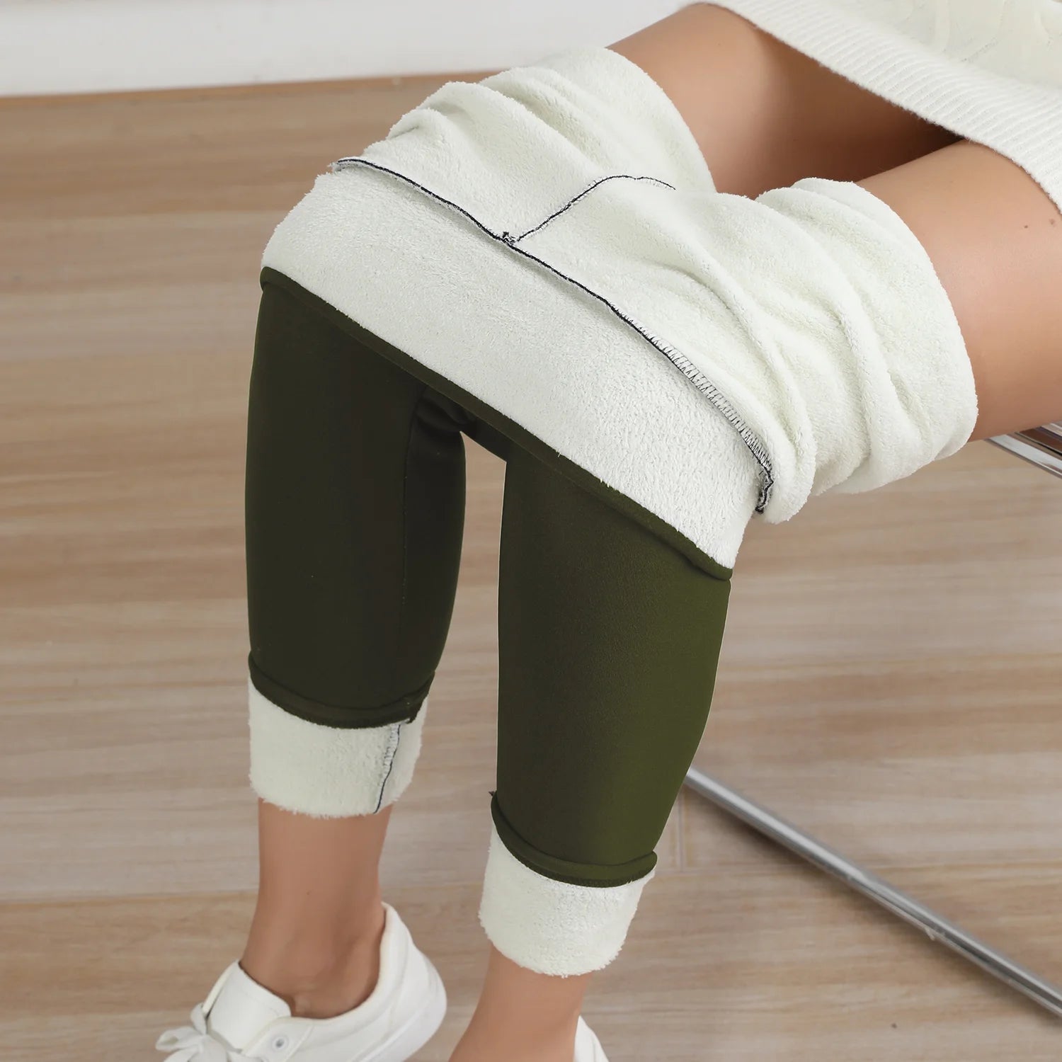 Women's High-Waist Fleece-Lined Stretch Ankle-Length Leggings