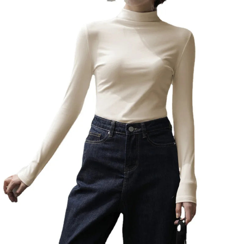 Women's Turtleneck Fitted Long Sleeve Sweater Casual Knit Layer