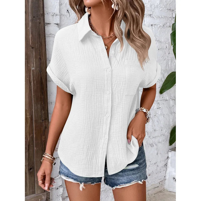 Women's Collared Short Sleeve Shirt