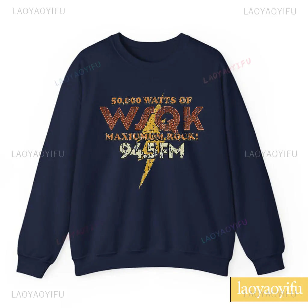 Radio Graphic Long Sleeve Pullover Casual Sweatshirt for Layering