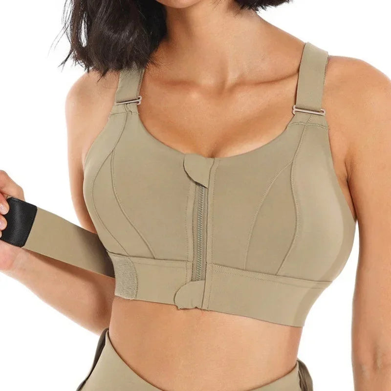 Women's Zip-Front Sports Bra