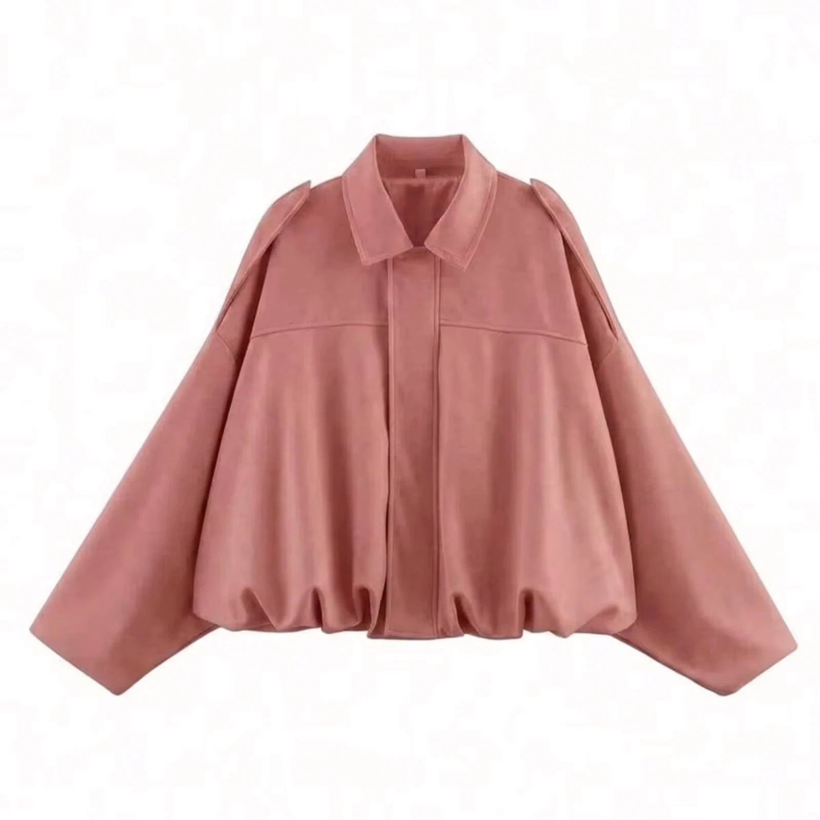Women's Suede-Look Lapel Zip-Front Jacket