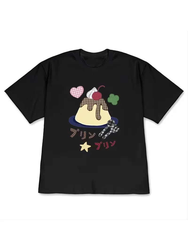 Women's Pudding-Graphic Crewneck Short-Sleeve T-Shirt