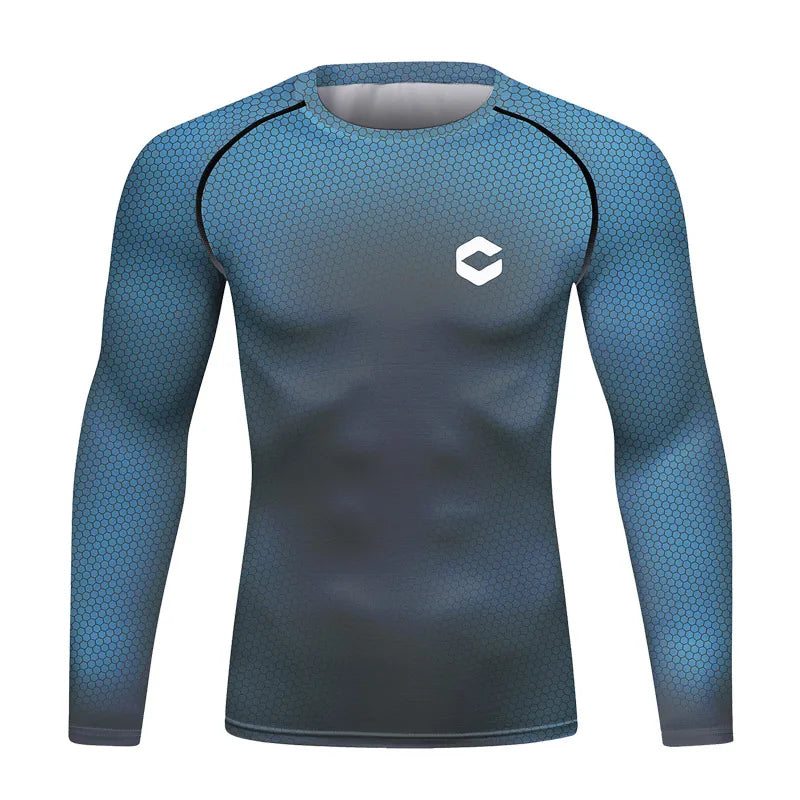Graphic Compression Long Sleeve Rash Guard For Sports Outfits
