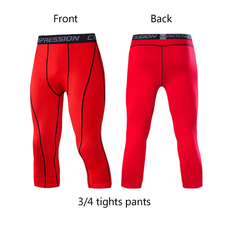 Men's Cropped Training Leggings for Gym and Running