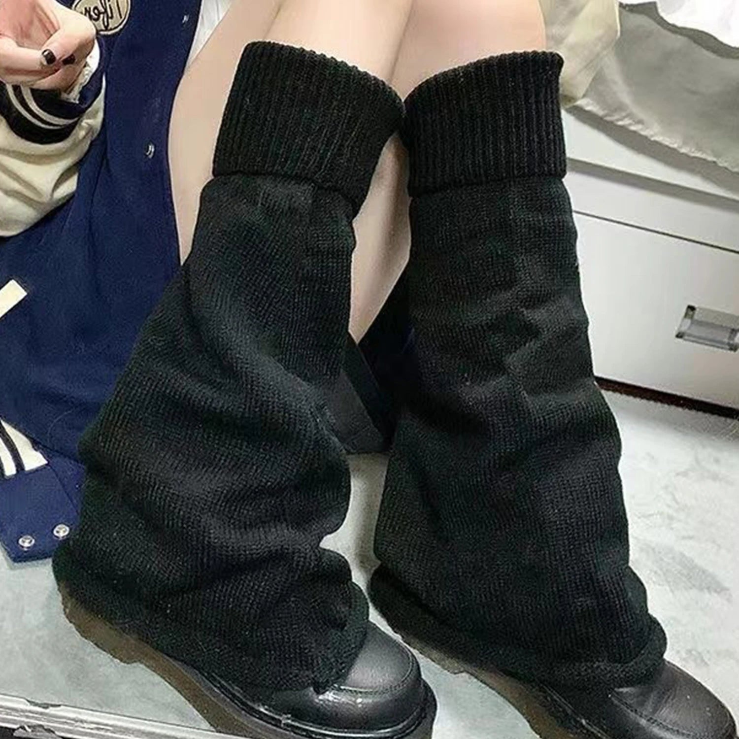Flared Knit Leg Warmers with Slouchy Long Shape