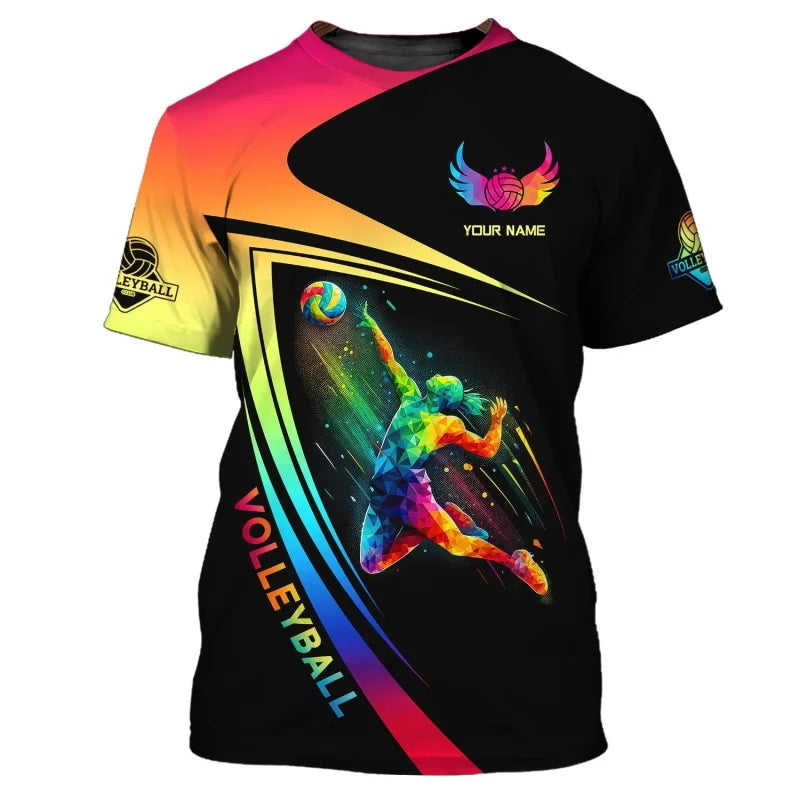 Volleyball Graphic Short Sleeve T-shirt For Sports Outfits
