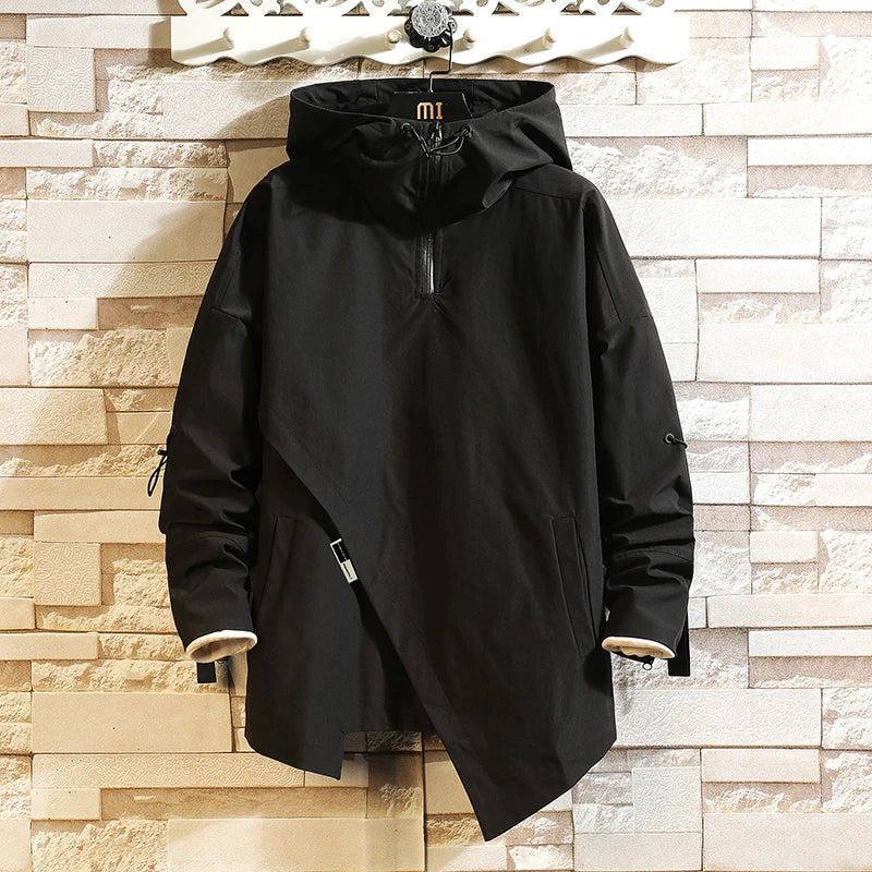 Hooded Long Sleeve Full Zip Casual Streetwear Jacket