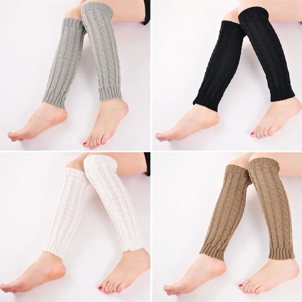 Cable Knit Calf Leg Warmers with Solid Color Choices