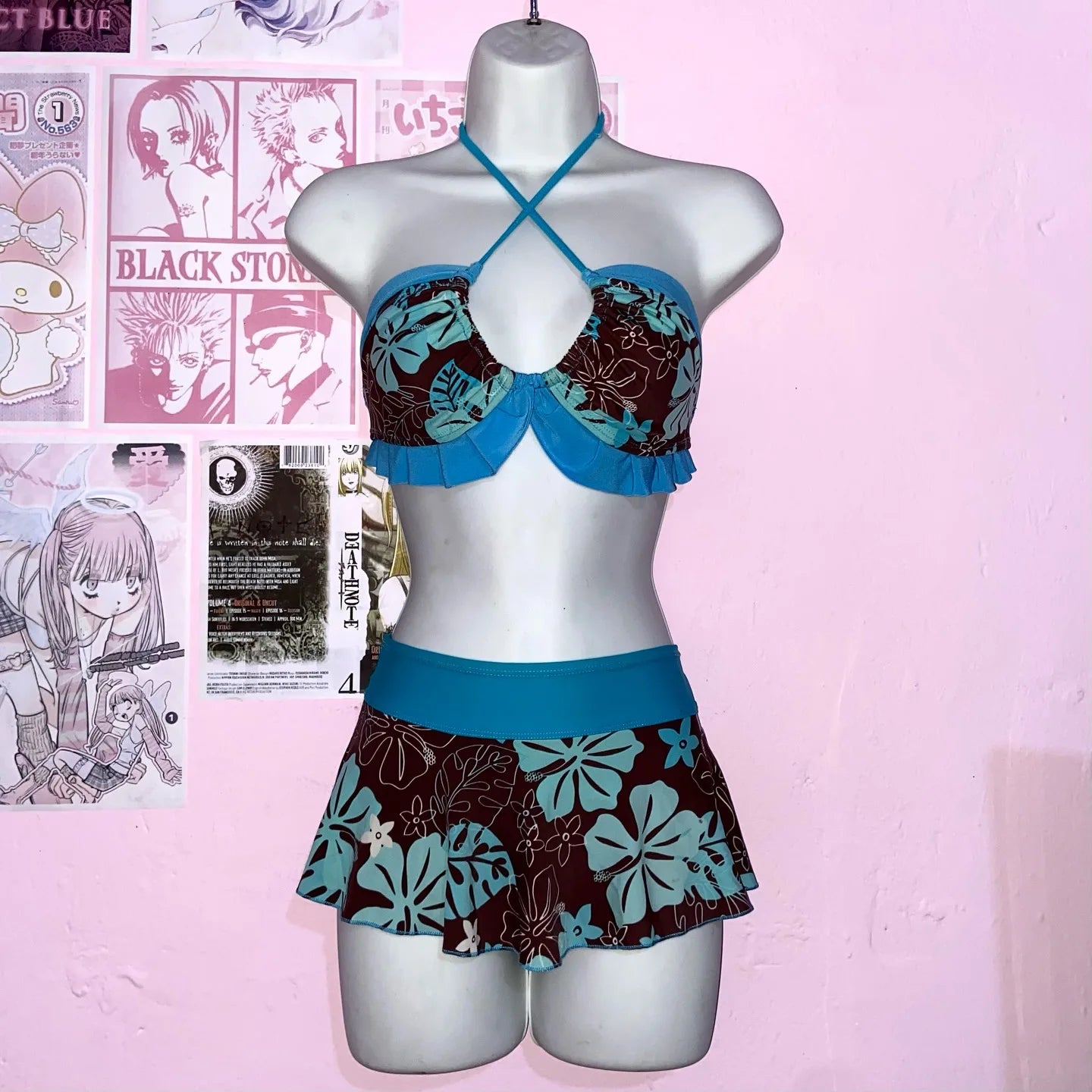 Printed Lace-Back Bikini