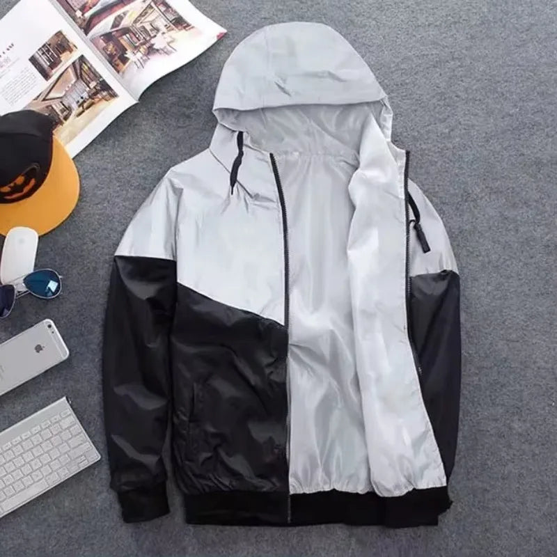 Long Sleeve Casual Streetwear Jacket with Front Closure and Pockets