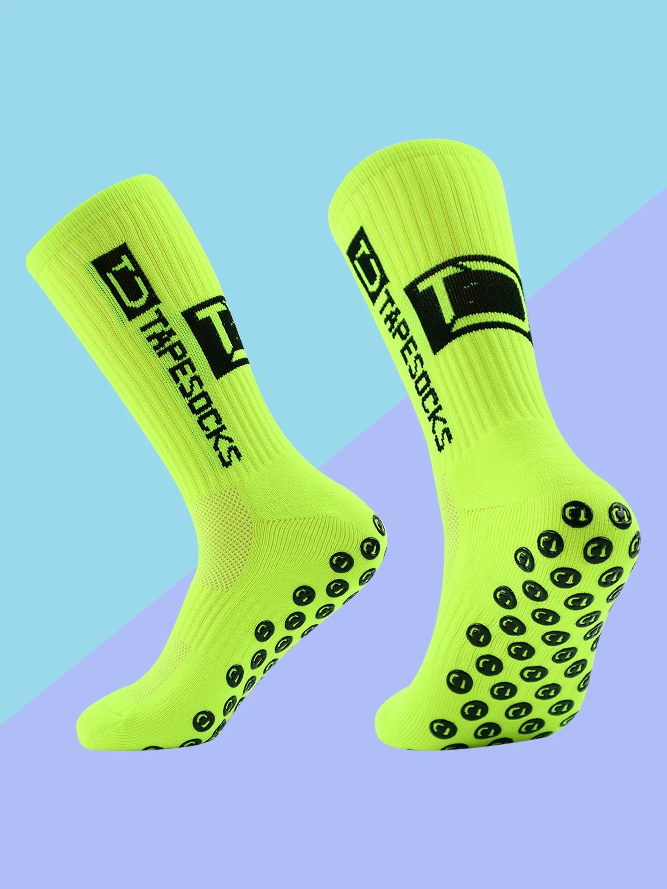 Football Socks with Textured Sole and Solid Knit Shape