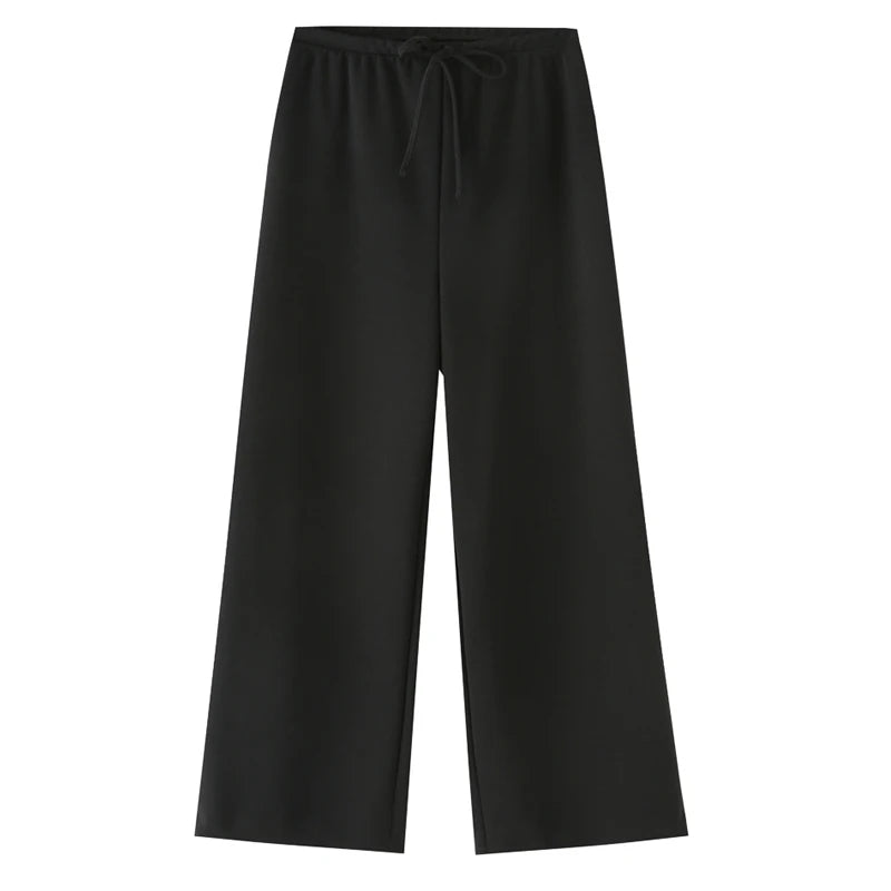 Women's Strapless Sweetheart Crop Top or Wide Leg Pants in Solid Colors