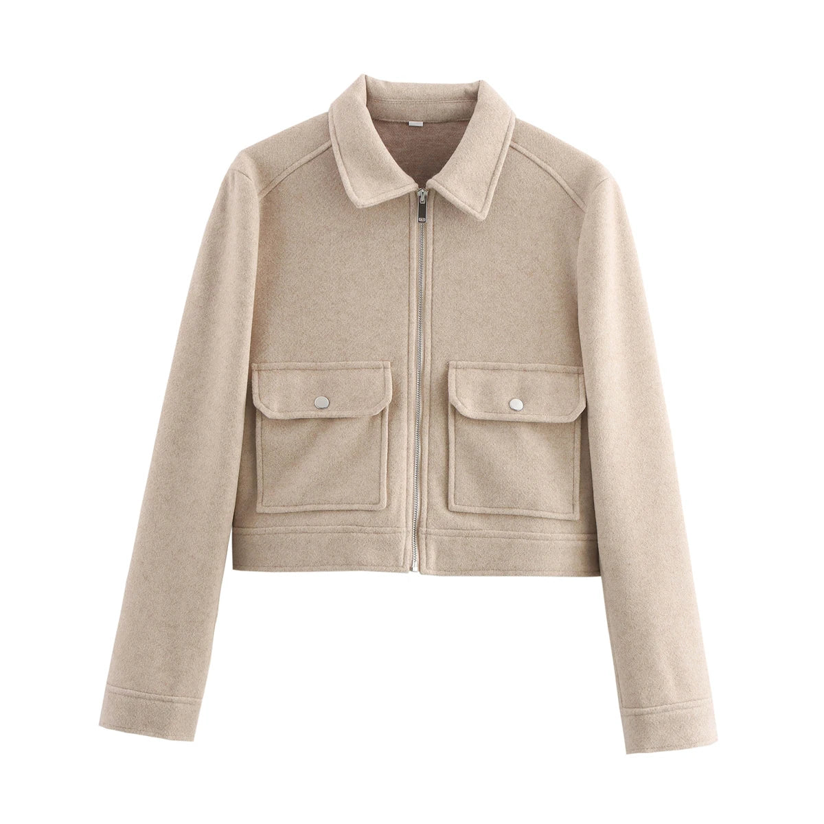 Women's Long-Sleeve Lapel Zip-Front Jacket