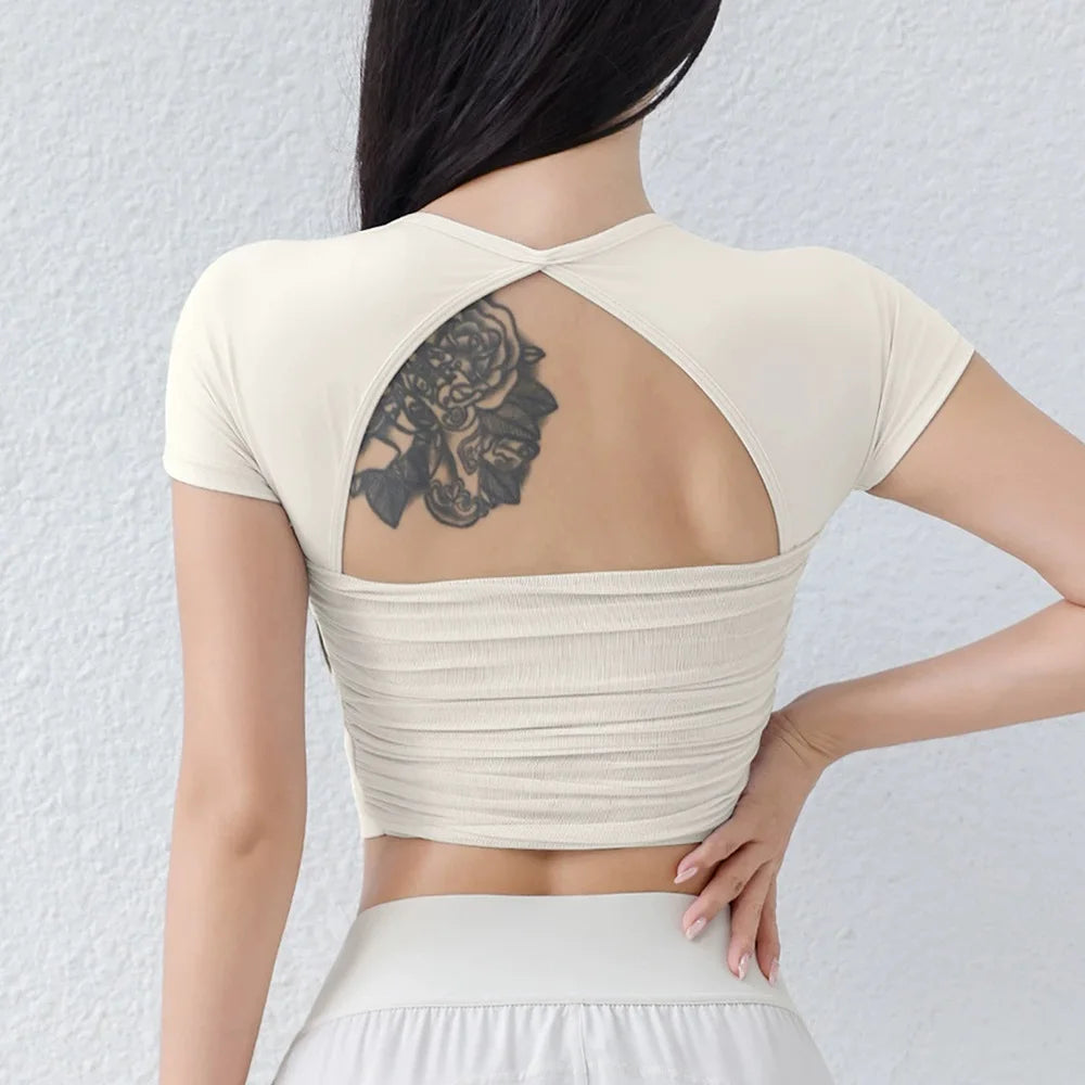 Women's Open-Back Long-Sleeve Workout Top