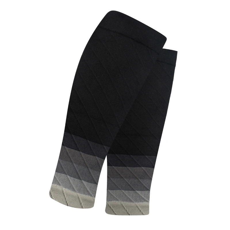 Color Block Calf Sleeves with Footless Open End Shape