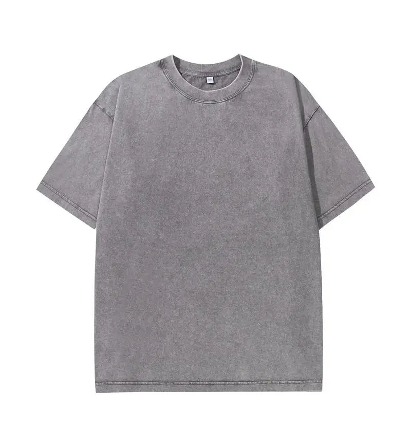 Solid Crew Neck Short Sleeve Loose Casual T Shirt