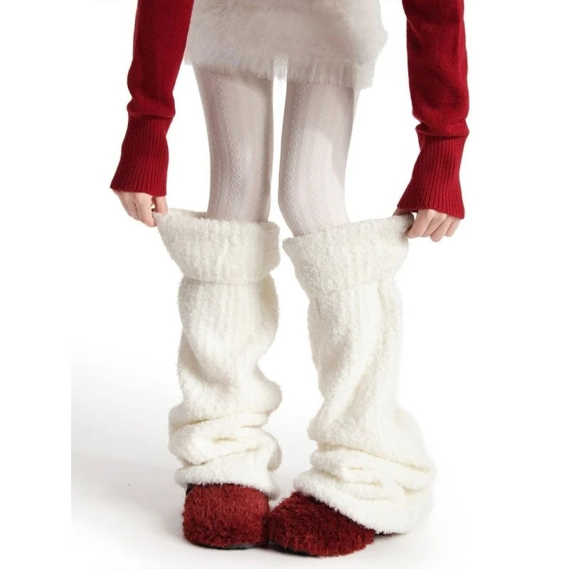 Flared Knit Leg Warmers with Slouchy Knee Length Shape