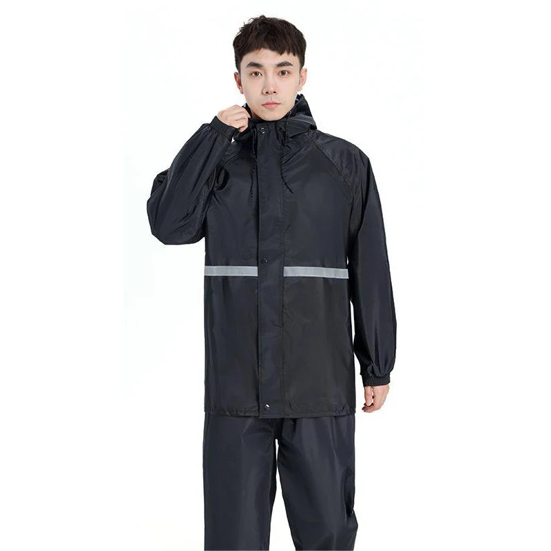Outdoor Hooded Jacket and Trouser Clothing Set with Style Options