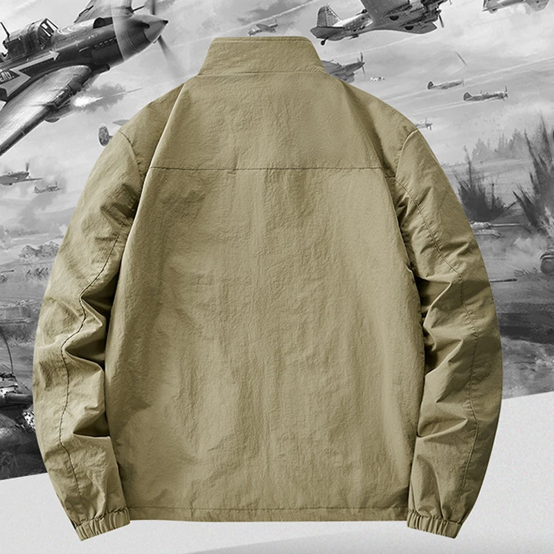 Hooded Long Sleeve Full Zip Outdoor Hiking Jacket with Pockets