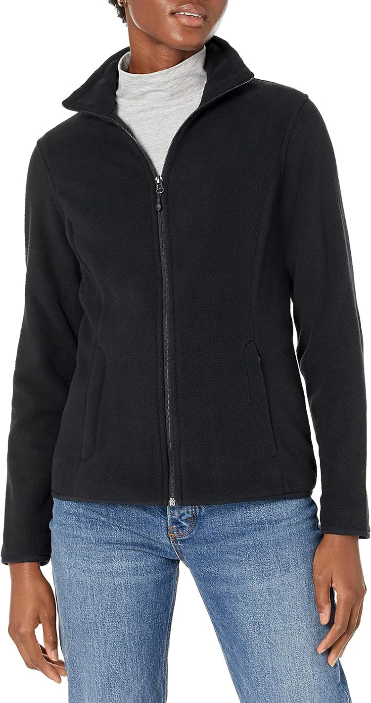 Long Sleeve Full Zip Fleece Outdoor Jacket with Pockets