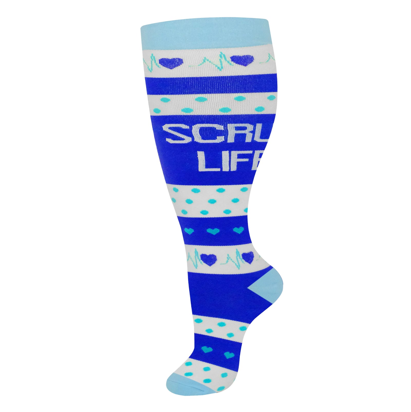 Plus Size Knee High Compression Socks with Pattern Options