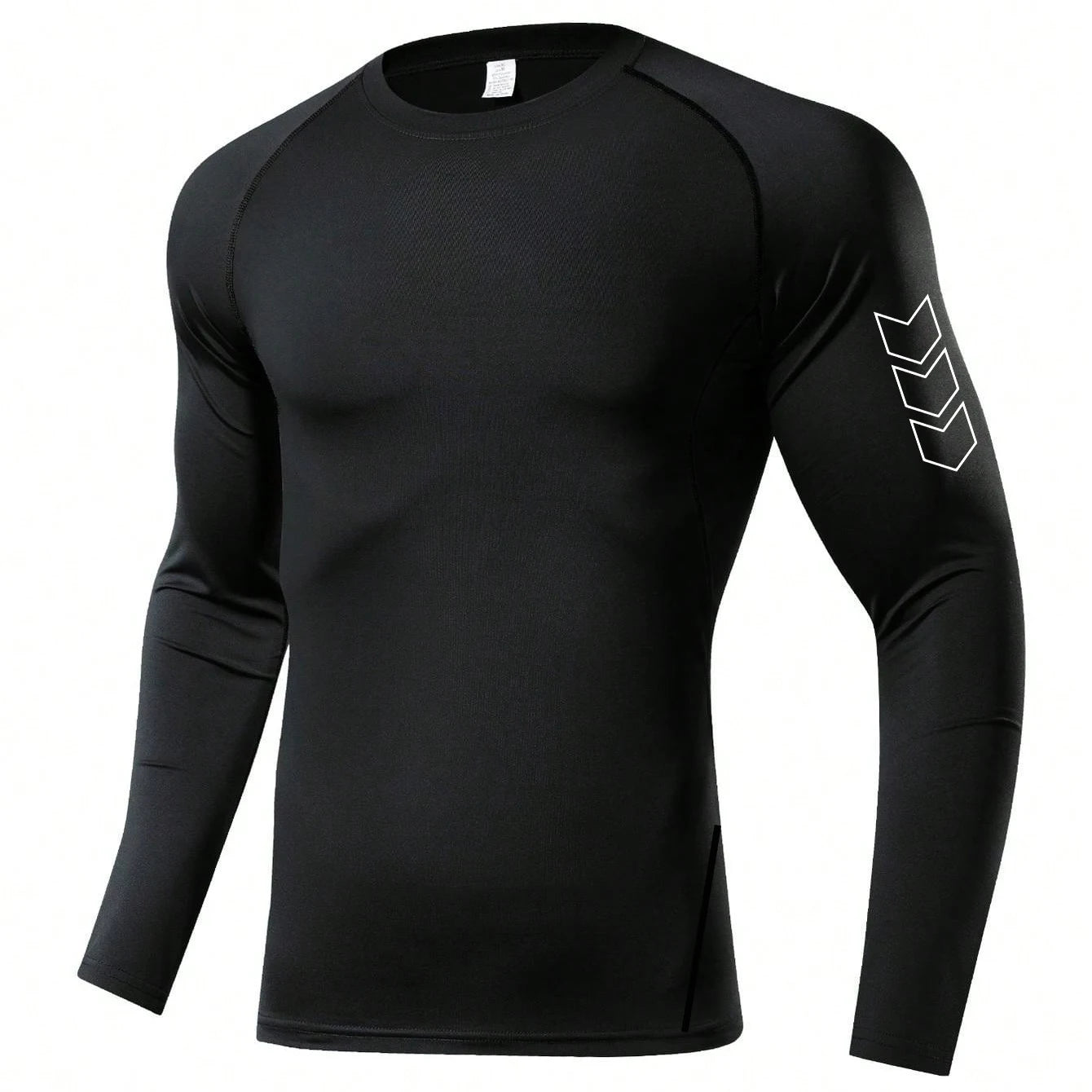 Fitted Crew Neck Long Sleeve Compression T Shirt