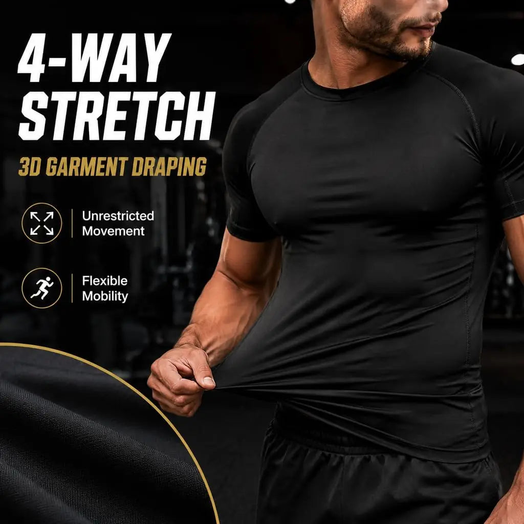 Plain Compression Pack Options Short Sleeve T-shirt For Sports Outfits