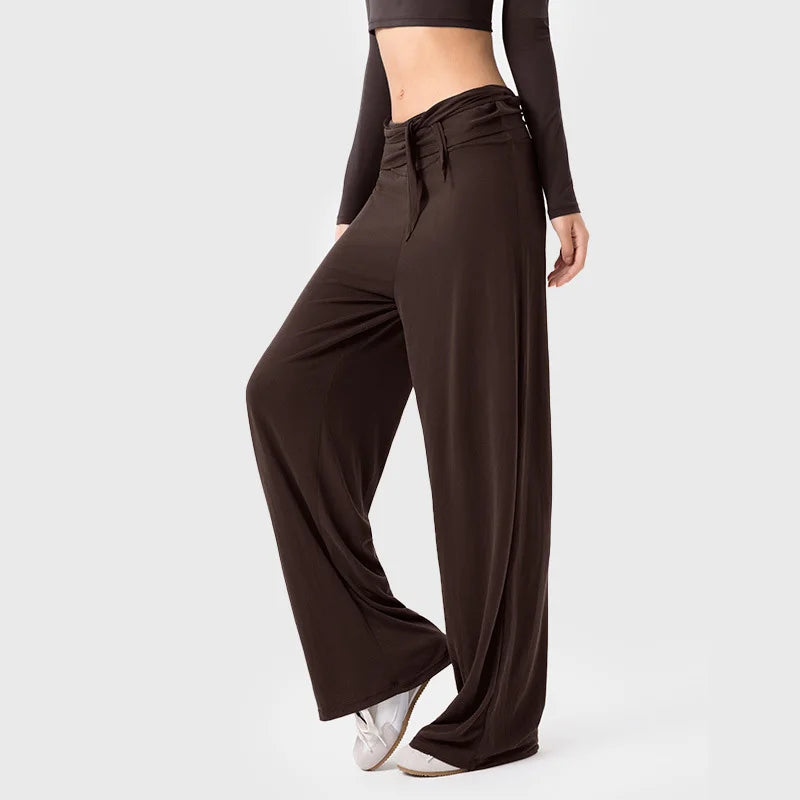 Women's Drawstring Waist Wide Leg Pants for Casual Activewear Outfits